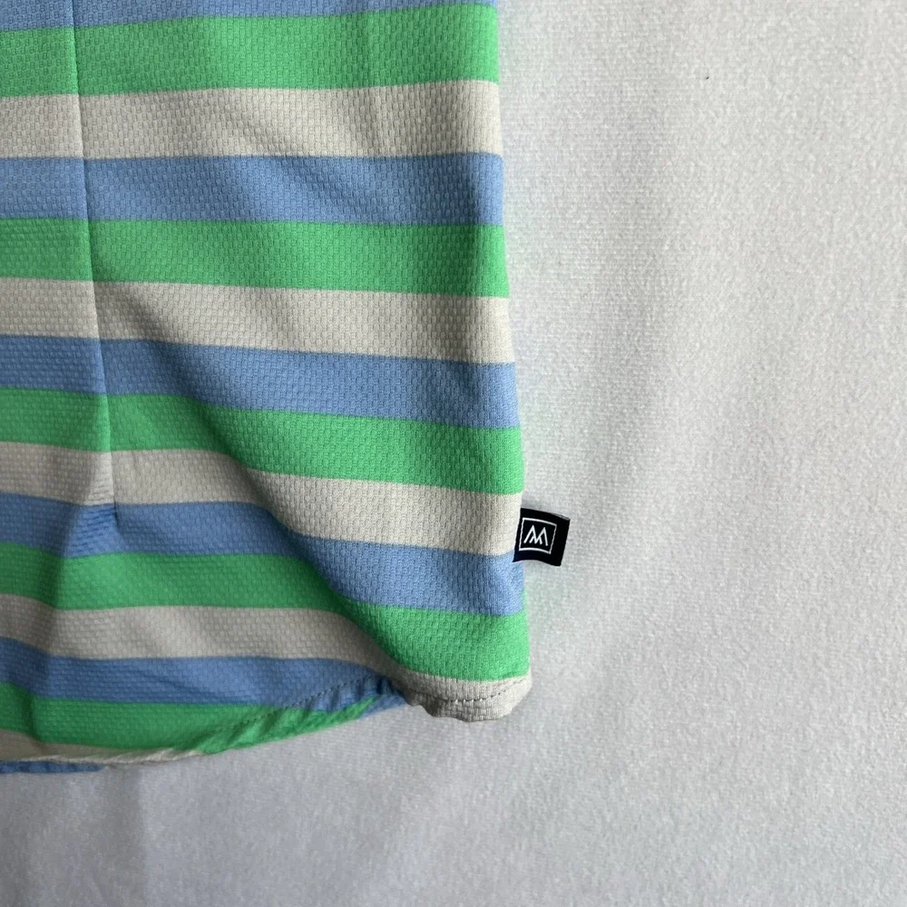 Mizzen+Main Shirt Mens Small Short Sleeve Button Up Halyard Multi Stripe Stretch